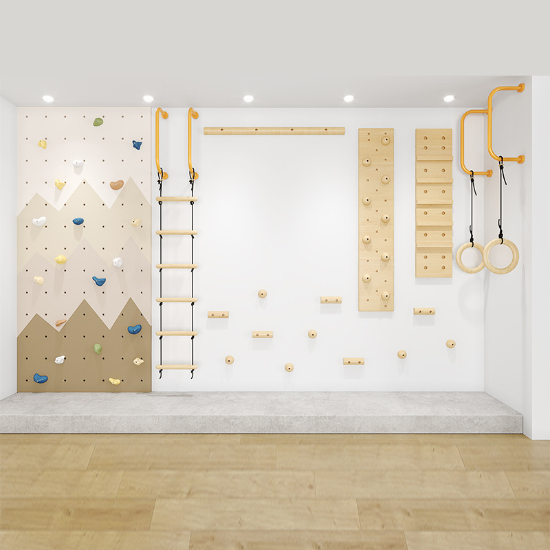 Gymnastic Ring Wood - Set Gym Panjat Dinding Kayu Indoor
