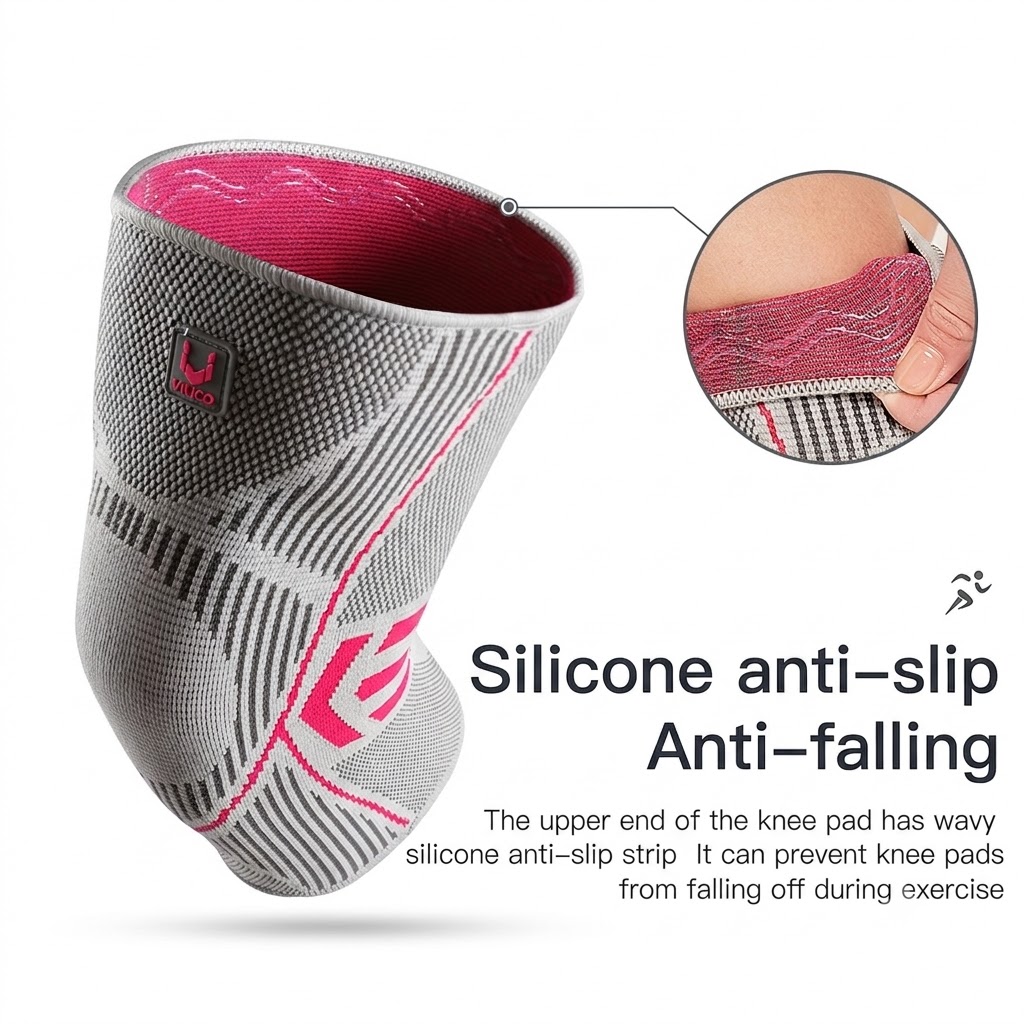 Knee Sleeve Pair - Pelindung lutut olahraga VILICO, anti selip,