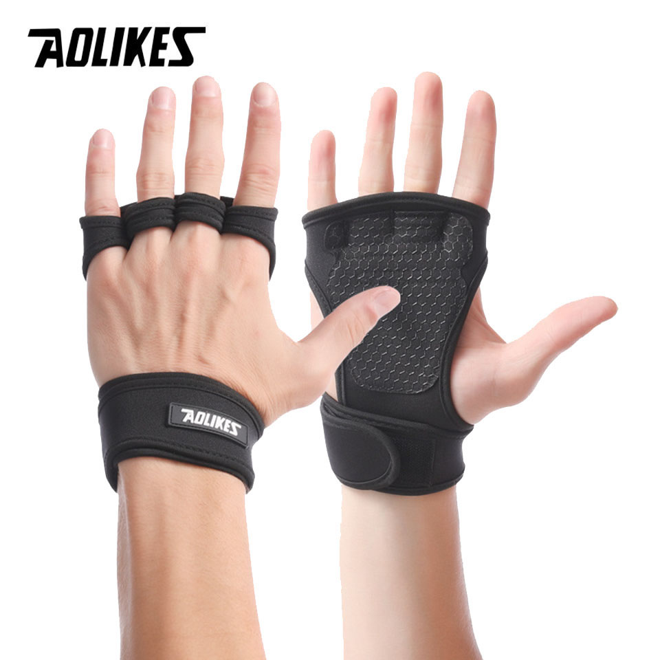 Crossfit Workout Gear - AOLIKES sarung tangan Angkat Berat, pelindung