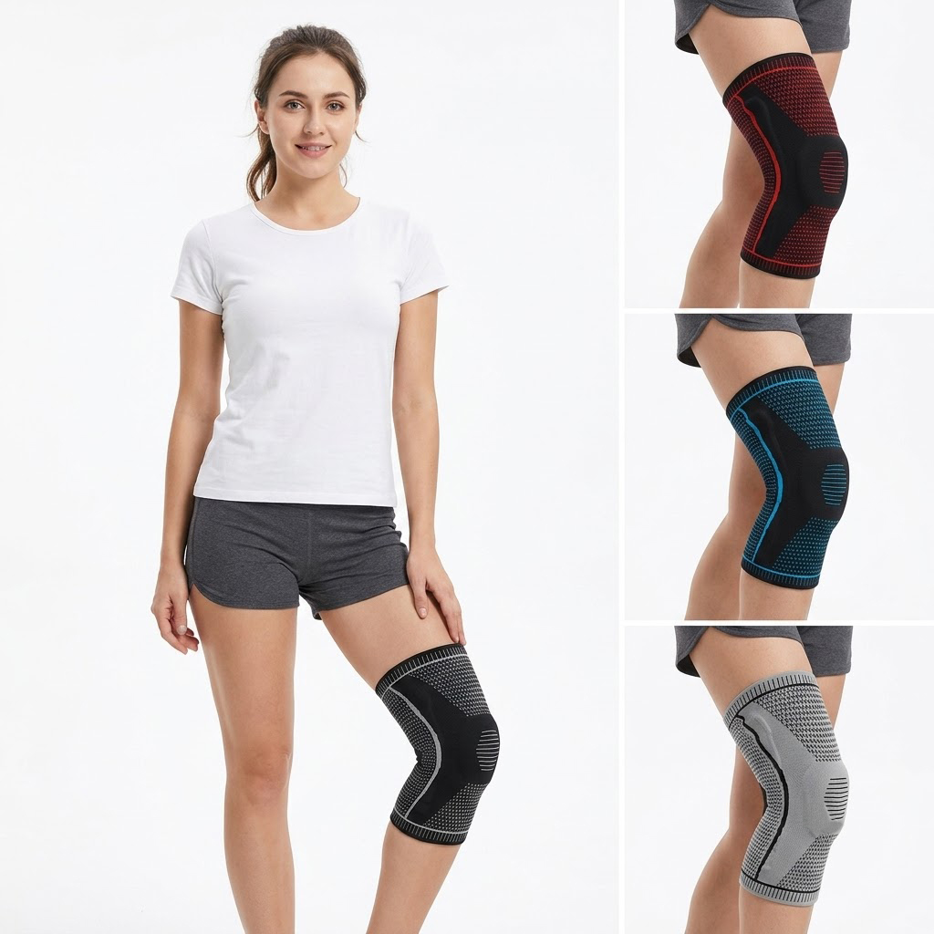 Knee Sleeve Pair - Penyangga lutut tunggal dengan penyangga pegas,