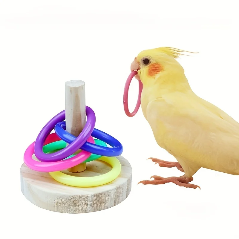Gymnastic Ring Wood - Mainan cincin burung bayan interaktif kayu