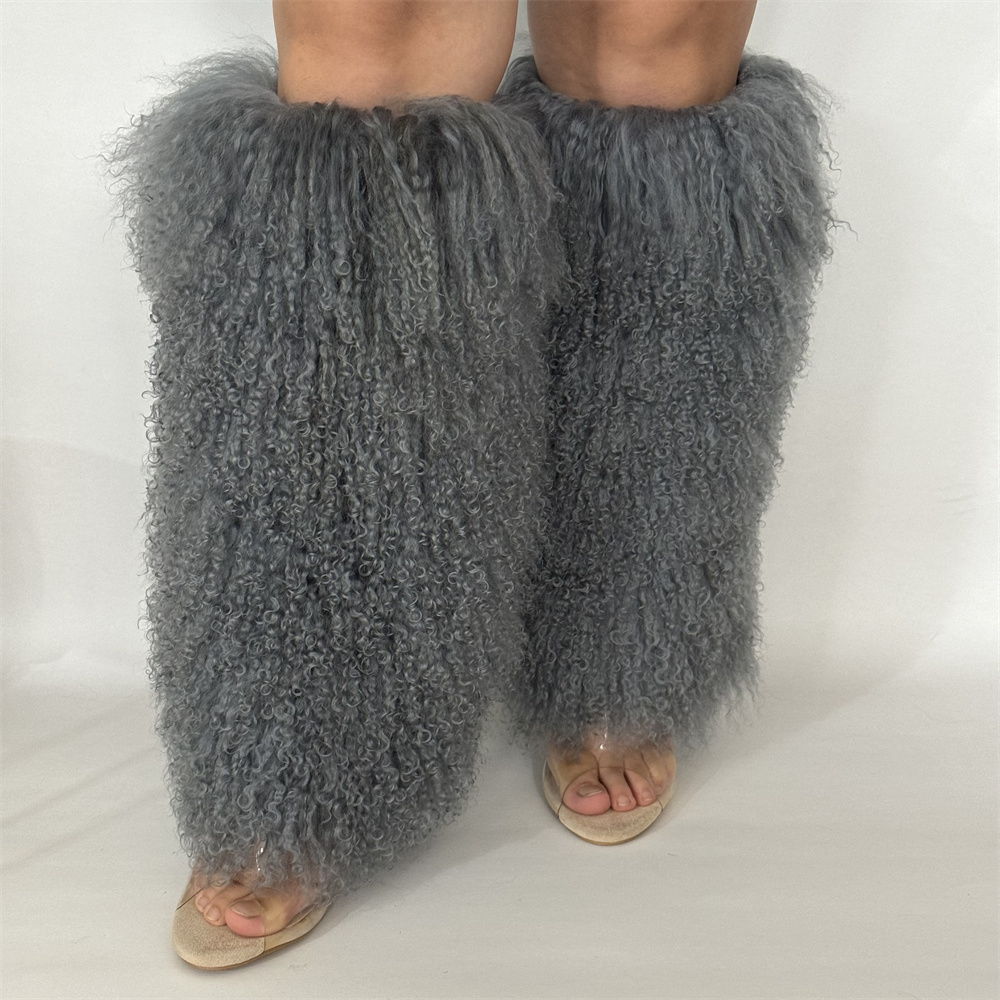 Knee Sleeve Pair - Penghangat Kaki Bulu Mongolia Asli Wanita