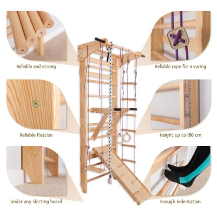 Papan Dinding Tangga Swedia un - Gymnastic Ring Wood ulasan dan harga