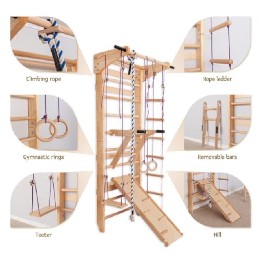 Papan Dinding Tangga Swedia un - Gymnastic Ring Wood ulasan dan harga