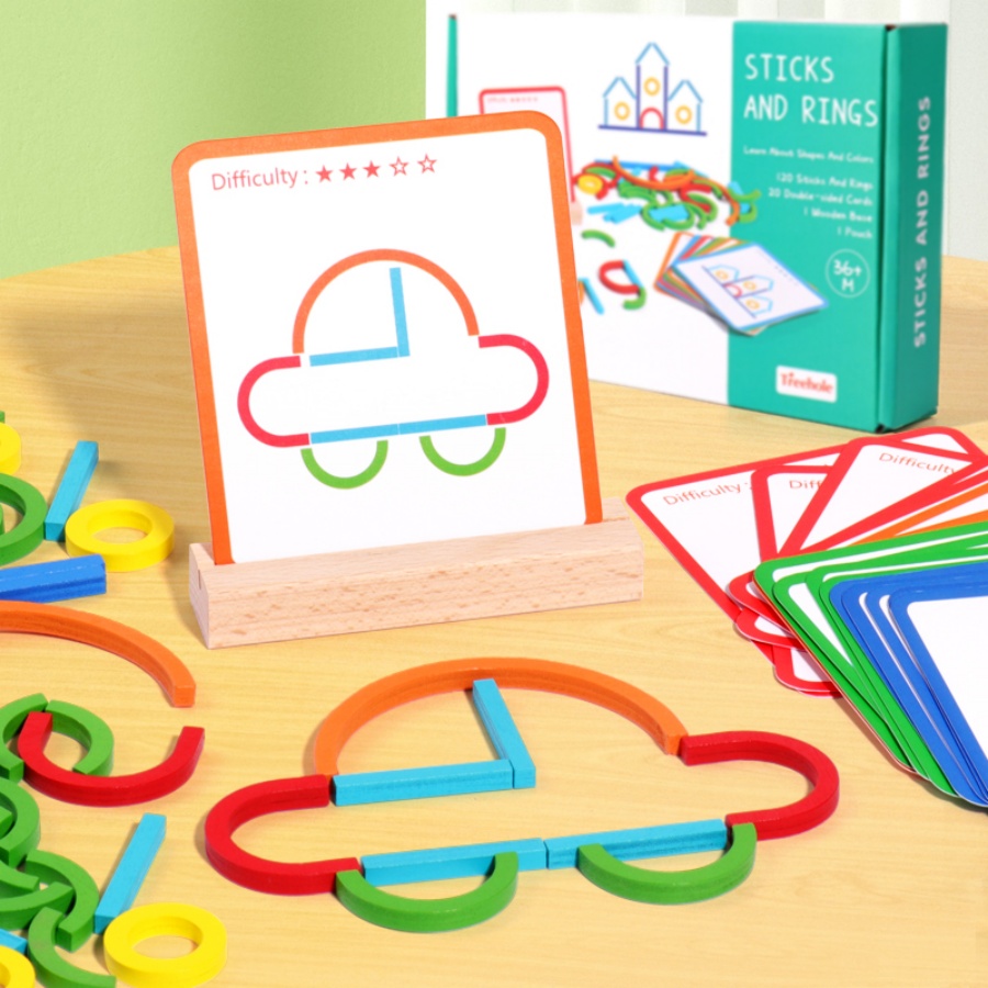 Mainan puzzle pendidikan awal  - Gymnastic Ring Wood ulasan dan harga