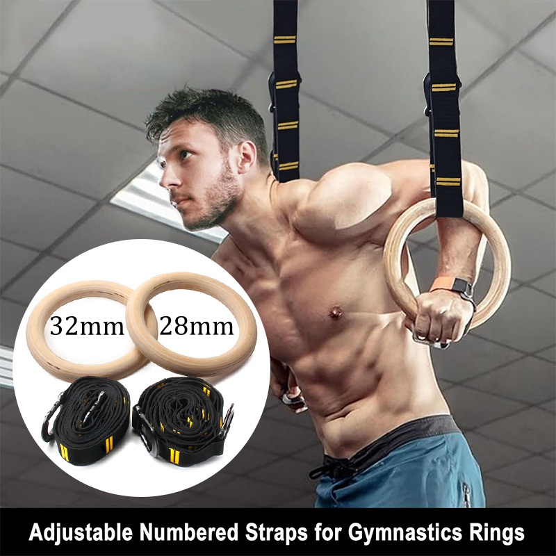 Cincin Senam Pull-up 28mm 32mm - Gymnastic Ring Wood ulasan dan harga