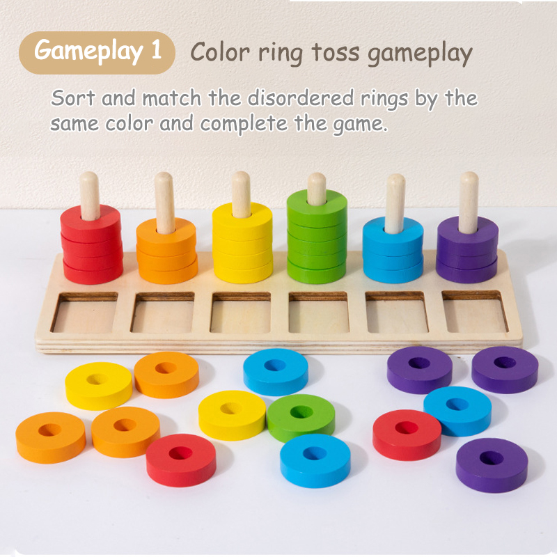 Permainan Pencocokan Warna Pel - Gymnastic Ring Wood ulasan dan harga